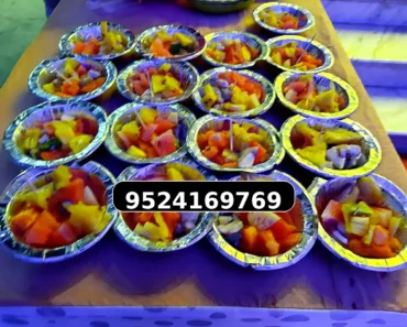 Fresh pineapple and seasonal fruit salad stall