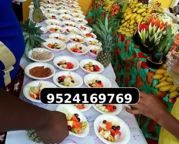 Fresh fruit salad catering counter for wedding